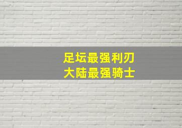 足坛最强利刃 大陆最强骑士